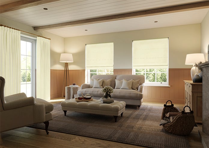 Odessa Velvet, Oyster - Roman Blind - Image 6